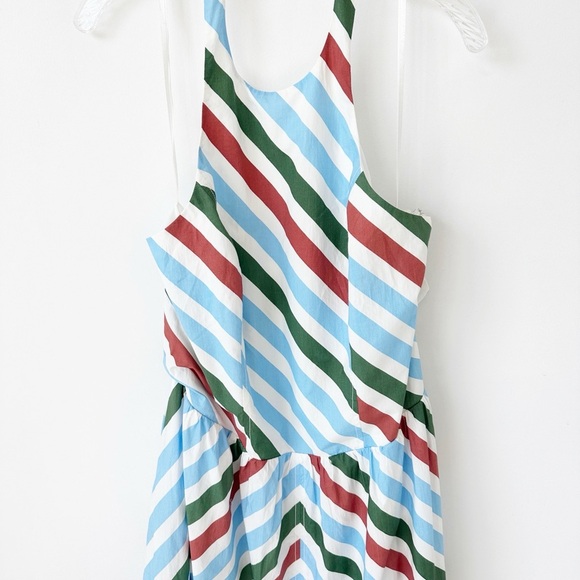 NWT Anthropologie Maeve Halter Midi Dress XL Striped $168 Blue White A-Line - Picture 8 of 11